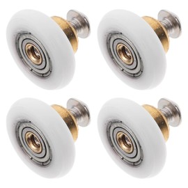 CALLARON 4 Rodillos para Puertas Correderas de Ducha de Cristal con Polea Redonda de Nailon Rodamiento Pom Eje de Cobre de 19 MM con Tornillos Repuestos para Baño y Mamparas de Ducha