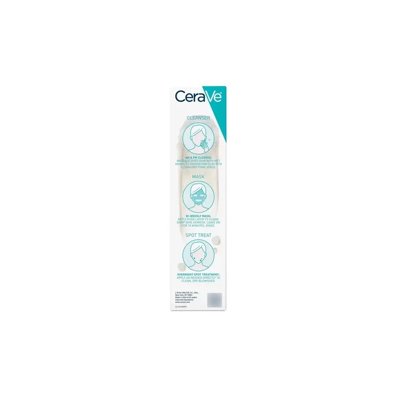 Cerave Limpiador Facial, Mascarilla Y Tratamiento 118 Ml.
