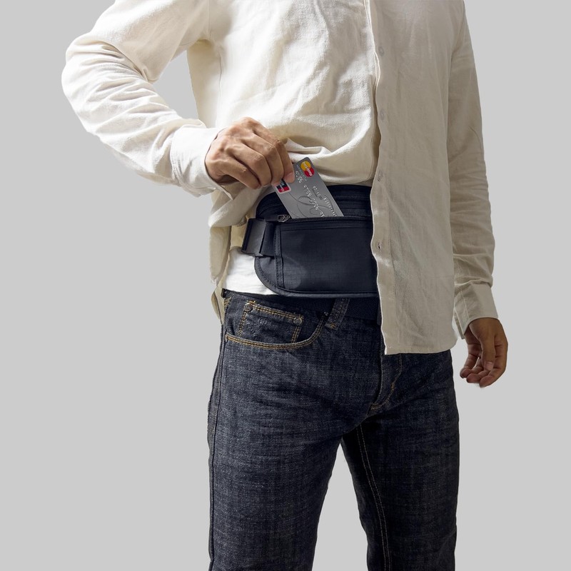 EGOO - Ultralight RFID Money Belt with Adjustable Elastic Strap