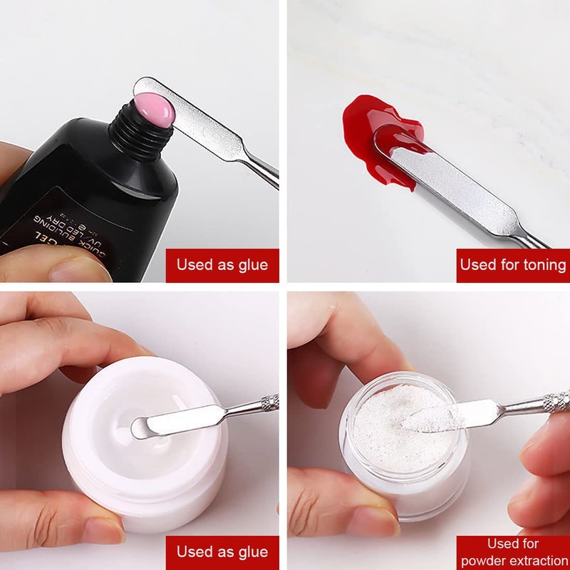 REQAG 2 Pieces Brush Nail Acrylic Gel Dual Ended Poly