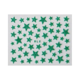 Glitter Stars Independence Day July 4 Star Nail Decals Stickers Green Nail Wraps Art Stickers Manicure Supplies for Women for Home Nails Full Long Lasting Easy Apply and Remove
