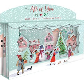 All Of You Spectacular 3D Street Scene Christmas Card Freestanding Cards XSPT002