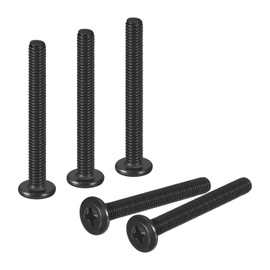 uxcell 20Pcs M4-0.7 x 35mm Flat Round Head Machine Screws, 304 Stainless Steel Phillips Drive Machine Screw, Full Thread, Black Oxide, Furniture Screw Connection Bolt Screw