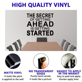 Motivational Quotes Wall Stickers for Office: Gym Inspirational Positive Vinyl Art Wall Decals for Bedroom Classroom School - The Secret of Getting Ahead 18" X 15"