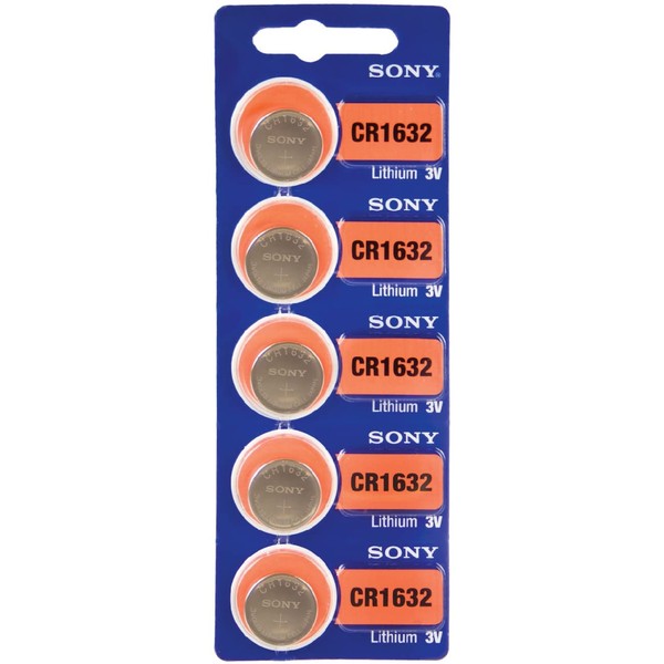 Sony CR1632 3 Volt Lithium Coin Cell Battery (5 Batteries)