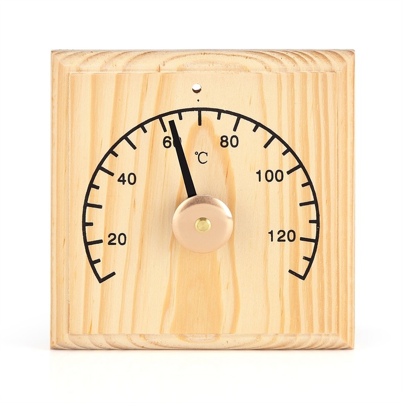 0~140℃ Wooden Thermometer Temperature Display for Sauna Room Wall Mounted