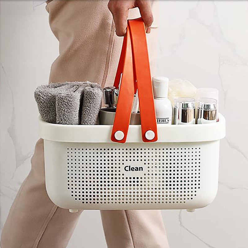 JiatuA Plastic Storage Basket with Handle Portable Shower Caddy Tote