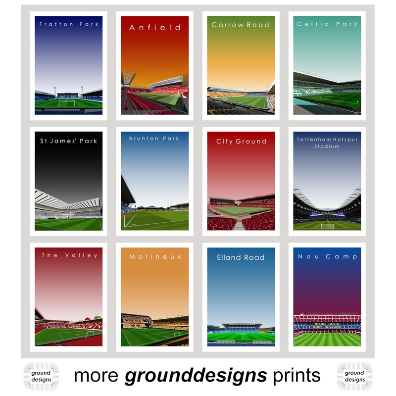 GroundDesigns OLDHAM ATHLETIC Football Gift BOUNDARY PARK Stadium Art Map
