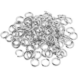 BEAUTY PLAYER Marukan Ring Diameter 0.6 inch (15 mm), Wire Diameter 0.06 inch (1 mm), Silver, Approximately 100 Pieces, Metal Fittings, Basic Parts, Jump Ring, Marukan, Ring, Jewelry, DIY Crafts,