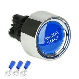 Start Switch 12v DC 50A Blue Car Start Engine button Stater,Push Button Light switch Push Start Ignition Switch for Racing SPST(ON)-OFF Momentary,One-Button Start Switch Replacement Parts (Blue)