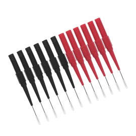 10PCS Back Probe Pins - Multimeter Test Leads - 0.7mm Wire Piercing Needle - Non-Destructive Copper Probe for Banana Plug Automotive Tester (Red+Black)