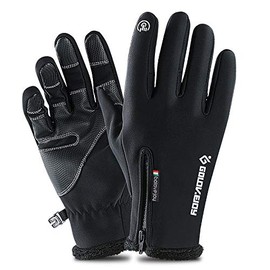 Touch Screen Waterproof Winter Gloves -30℉ Driving Warm Windproof All Fingers Gloves for Men Skiing and Outdoor Work Cycling fishing(Black, Small)