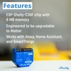 Shelly 1 Gen3, WiFi Smart Relay Switch with Dry Contacts,