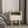 Manhattan Comfort Ella Nightstand with Drawer and Open Shelf, Rounded