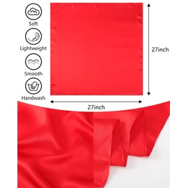 AWAYTR 100% Mulberry Silk Scarf for Women - 27 Inches 100% Pure Silk Hair Scarf Luxury Head Scarf for Hair Neck Scarf with Gift Pack (Red)