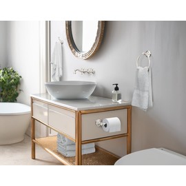 Gatco 4123 Tavern Toilet Paper Holder, Polished Nickel / Wall Mounted Euro Style Toilet Tissue Holder, Zinc