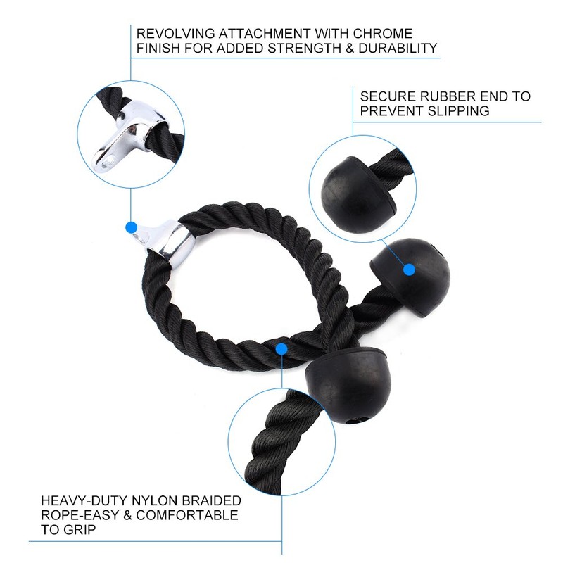 Tricep Rope Commercial Gym Equipment Workout Fitness Body Building for