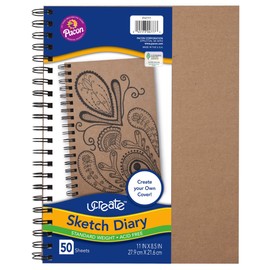 UCreate Create Your Own Cover Sketch Diary, Nat. Chip Cvr, 11" x 8-1/2", 50 Sheets