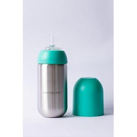 Toddler Straw Cup - 350ml 18/8 Stainless Steel (Mint)