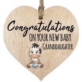 Grandparents to Be Gifts - It's a Girl Hanging Wooden Heart Sign Plaque for Nanny Grandad - Light Wood Hearts, Parents to be Gifts, Mummy to be Gift, Baby Reveal Gift, Baby Shower Keepsake Ideas