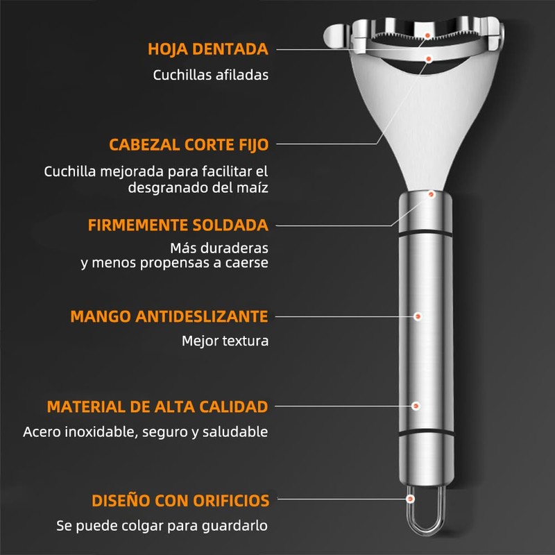2RIYADH 2 Pcs Corn Peeler, Pelador de Mazorcas Con Afilados