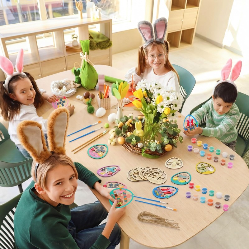 DoubleFill 26 Set Easter Jesus Crafts Kits DIY Religious Wooden