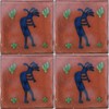 4.2x4.2 9 pcs Kokopelli Talavera Mexican Tile