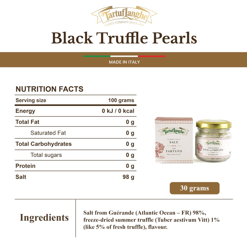 TartufLanghe Black Truffle Salt - Gurande Salt with Black Summer