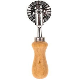 Shengsenfu Pasta Maker Cutter Wheel, Pastry Wheel Cutter, Ravioli Maker with Zinc Alloy Blade, Wooden Handle