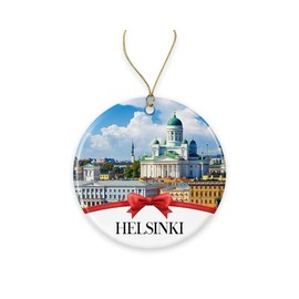 Helsinki Christmas Ornament, Christmas Ornaments Travel Souvenir Collection Gift for Family, Christmas Tree Ornament City Travel, Helsinki Travel Gift Xmas Holiday Printed on Both Sides