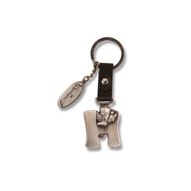 Guardian Angel Key Ring with Letter H