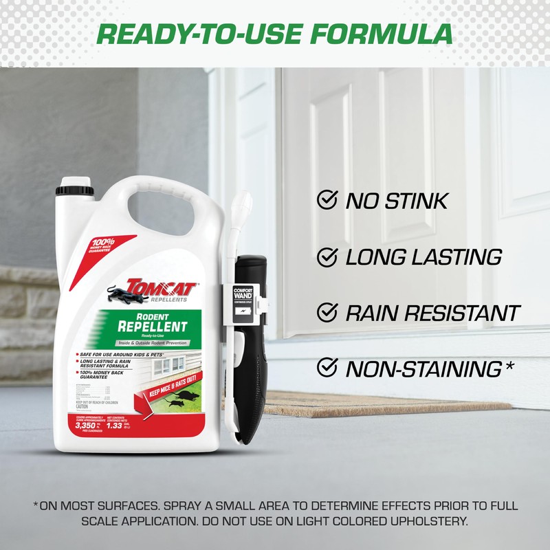 Tomcat Repellents Rodent Repellent Ready-to-Use, For Indoor and Outdoor Mouse