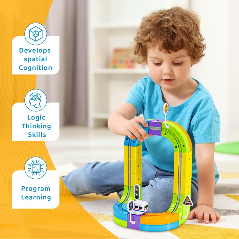 KlickRail Electric Train Set Flexible Race Track for Kids 4
