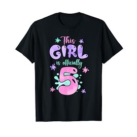 This Girl Is Officially 5 Year Old Slime Queen 5th Birthday T-Shirt