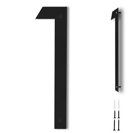 Powerful 12 Inches (30CM) House Numbers for Outside Modern, House Address Numbers Metal Home Address Sign for Outdoor from 0-9, Black (black-1n)