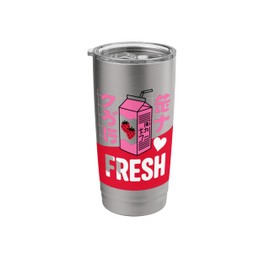 FRESH Strawberry Milk Kawaii Vaporwave Aesthetic Stainless Steel Insulated Tumbler