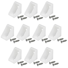 Rierdge 30 Pcs Plastic Corner Braces Nylon Shelf Closet Furniture Angle Bracket for Home Drawers Windows Cabinet, 0.79" x 0.79" x 0.59" (LxWxH)