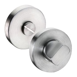 Bathroom Thumb Turn Lock (Turn & Release) Brushed Stainless Steel