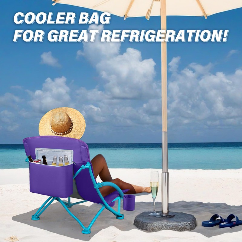 Beach Chairs for Adults 2 Pack,Heavy Duty Folding Low Back
