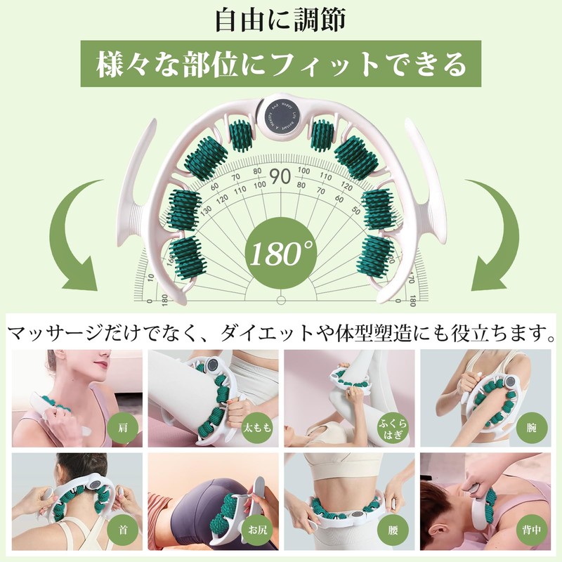 L-Tou Massage Roller, Myofascial Roller Ring Massager, Removable Handle, Multi-functional