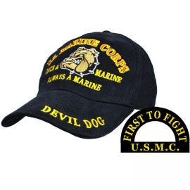 Eagle Emblems U.S. MARINES Corps Hat Devil Dog Commander Wool Ball Cap Hat Bulldog Embroidered