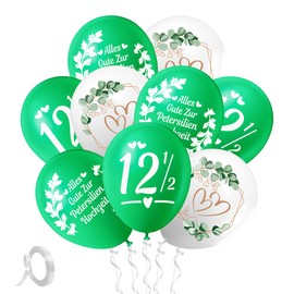 Pack of 25 Parsley Wedding Decoration, Parsley Wedding Balloons Decoration for 12.5 Wedding Anniversary, 12.5 Years Wedding Anniversary Latex Balloons, for Parsley Wedding Gift, 12.5 Wedding
