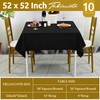 fani 10 Pack Square Tablecloth 52 x 52 Inch, Black