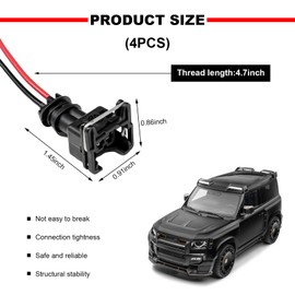 NYTKL 4 PCS Fuel Injector Connector, EV1 OBD1 Typre Plug Wire Harness Pigtail Wiring Loom, Plug-in Adapter Fuel Injector Socket with 18 AWG Extended Wires, Car Accessories