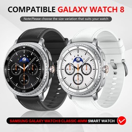 Suoman 5+5 Pack Protector para Samsung Galaxy Watch 8 Classic 46mm Case,Protector Pantalla de Privacidad de Vidrio Templado 9H + Cubierta Protectora Completa de Policarbonato Mate
