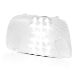 Gempro Interior Map Dome Light Cover Len&White Led Overhead Console Reading Lamp Compatible with 1999-2007 Ford F250 F350 F450 F550, 6000K White