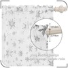 FRAMICS Silver Snowflake Foil Print Sheer Curtains for Living Room,