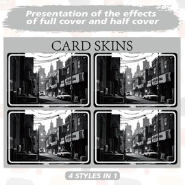 Peacoblue Black and White Street Card Sticker, 4 Styles Waterproof Scratch-Proof Custom Skin Cover Protector for Most Popular EBT Transportation Key Card