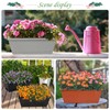 Lysjtsr 12Pcs 17Inches Rectangle Planter Box with Drainage Holes and