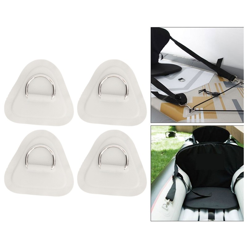 4 Pcs D Ring Patch Stainless Steel D Ring Pad